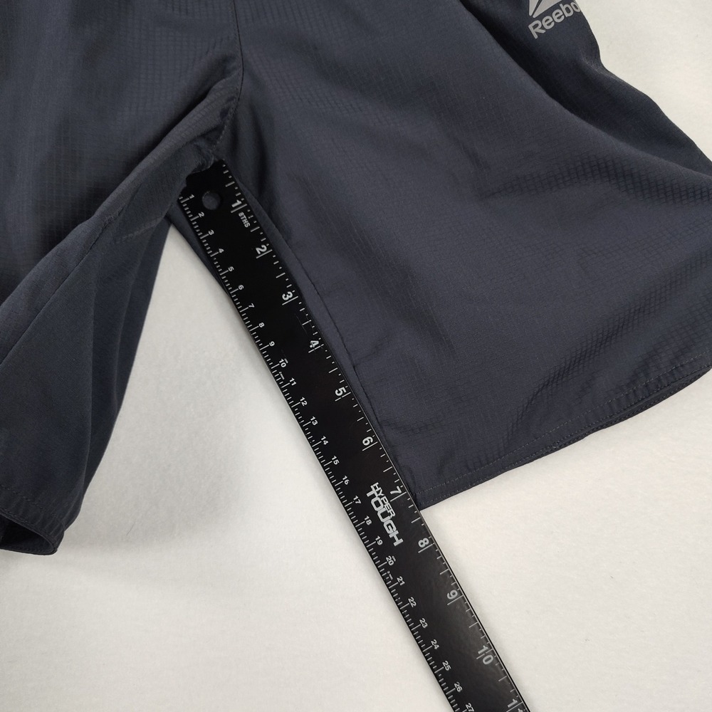 Reebok Boys Athletic Shorts Gray Lime Green Zipper Pocket Size L 10/12 - Picture 10 of 13